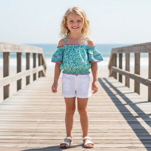 NWT Poupette St Barth Girl’s Donna Off‎ The Shoulder Top Size 6